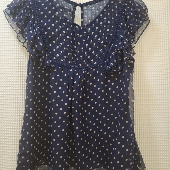 Silk polka dot blouse sz m - Picture 2 of 4